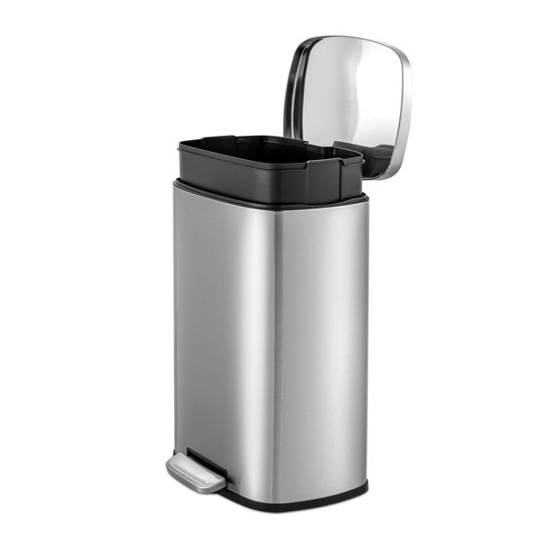 Qualiazero 13.2 gal Stainless Steel Step On Kitchen Trash Can