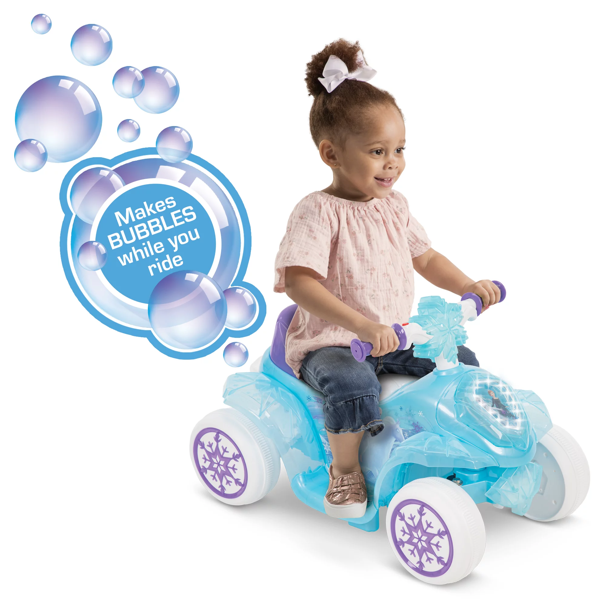 Huffy Disney Frozen 6V Electric Ride-On Quad for Girls. Blue