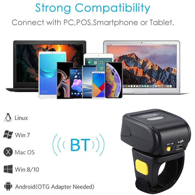 Eyoyo 1D Wireless Ring Barcode Scanner
