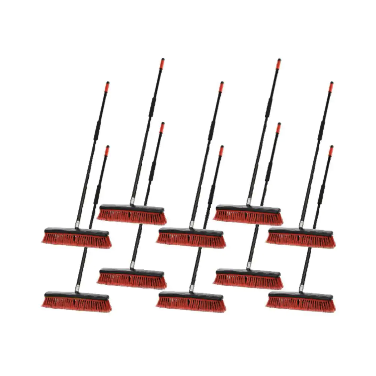 Alpine Industries 18 in. Red Multi-Surface 2-in-1 Squeegee Push Broom (10-Pack)