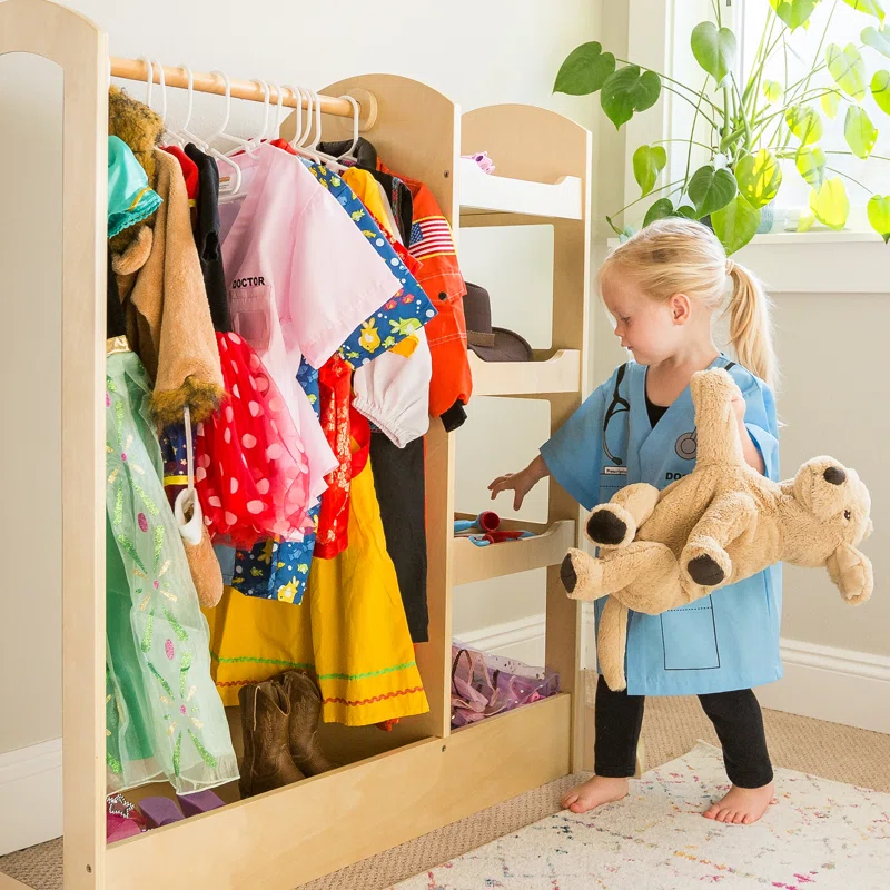 Guidecraft Kids See and Store Dress Up Center. Natural