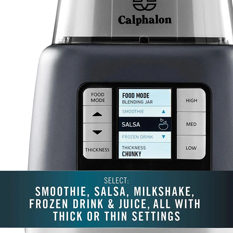 Calphalon Activesense Blender With Blend-N-Go Cup. Dark Stainless Steel