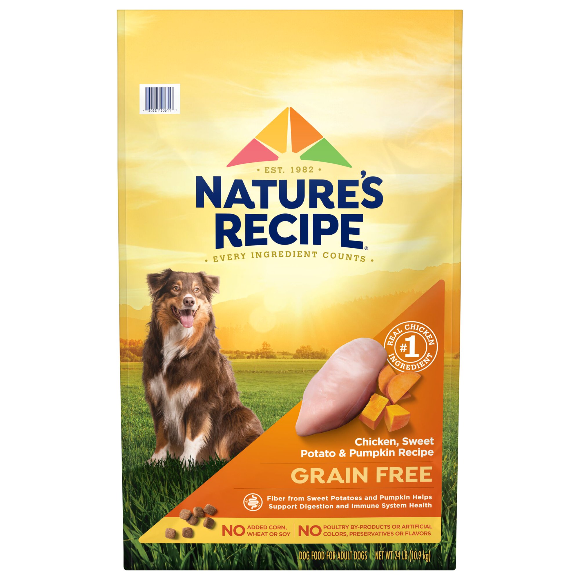 Nature s Recipe Dry Dog Food. Grain Free Chicken. Sweet Potato & Pumpkin Recipe. 24 lb. Bag