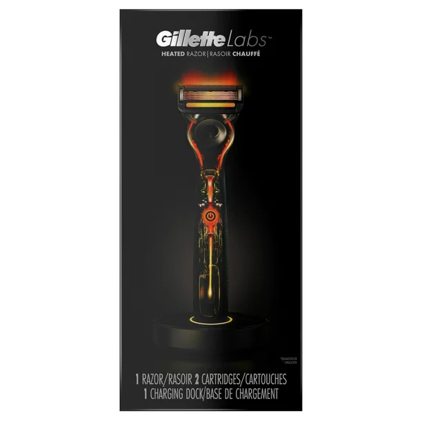 Gillette Labs Heated Razor Starter Kit - 1 Handle. 2 Blade Refills. 1 Charging Dock