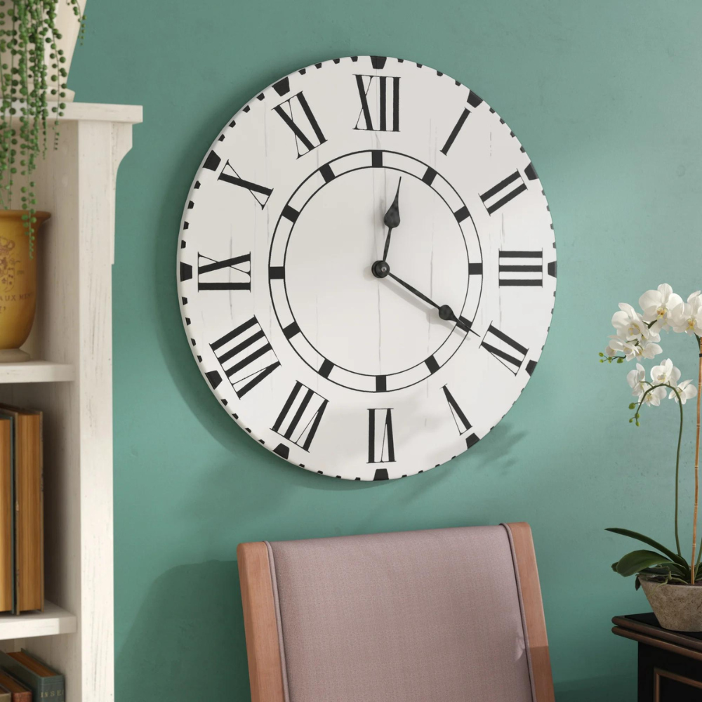August Grove Extra Large Egremont Wood Wall Clock