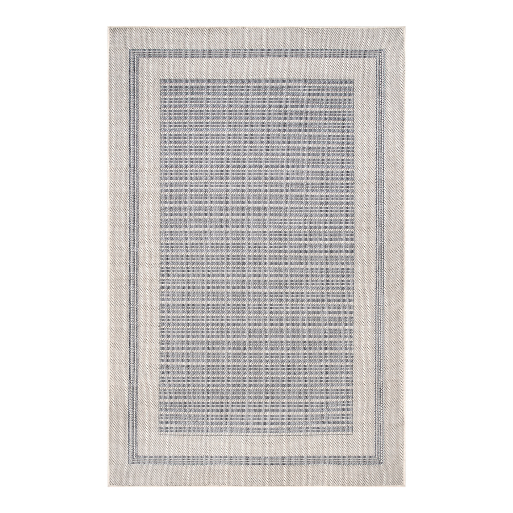 nuLOOM Charter Bordered Solid Indoor/Outdoor Area Rug. 6′ 7″ x 9′. Light Gray