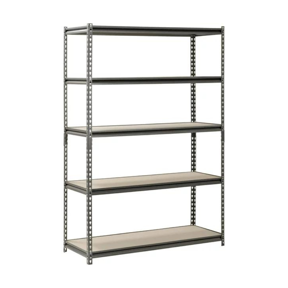 Muscle Rack 48″W x 18″D x 72″H 5-Shelf Steel Freestanding Shelves. Silver