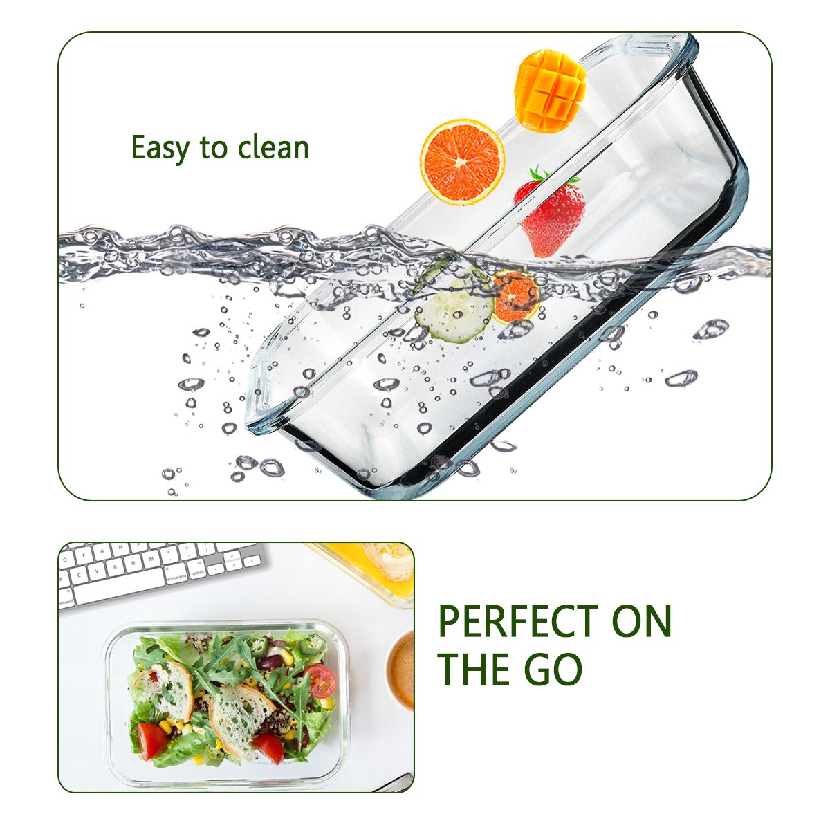 M Mcirco 8-Pack 30 Oz Glass Food Storage Containers with Lids.BPA-Free. Microwave. Oven and Freezer Safe