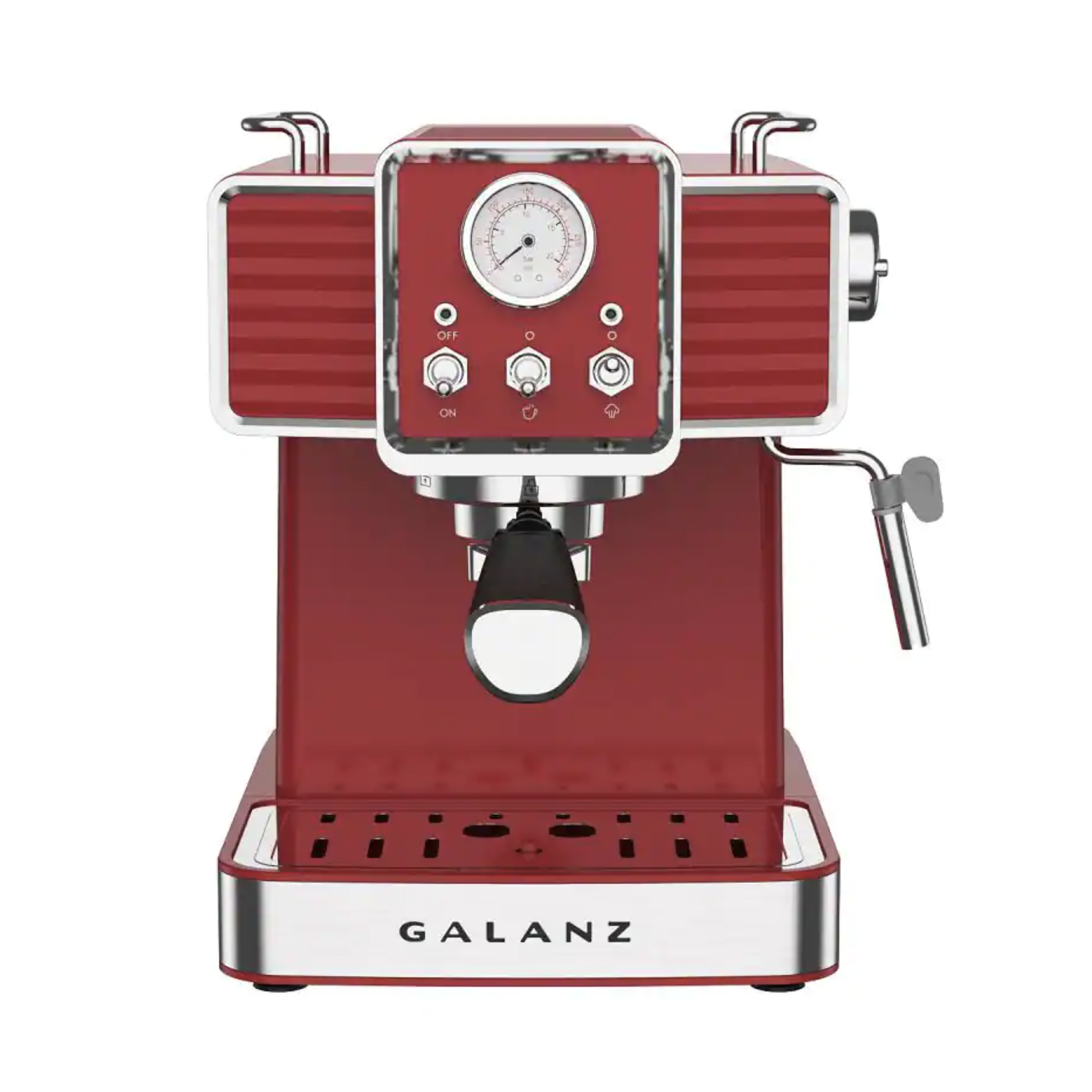 Galanz 2-Cup Red Espresso Machine with Retro Design