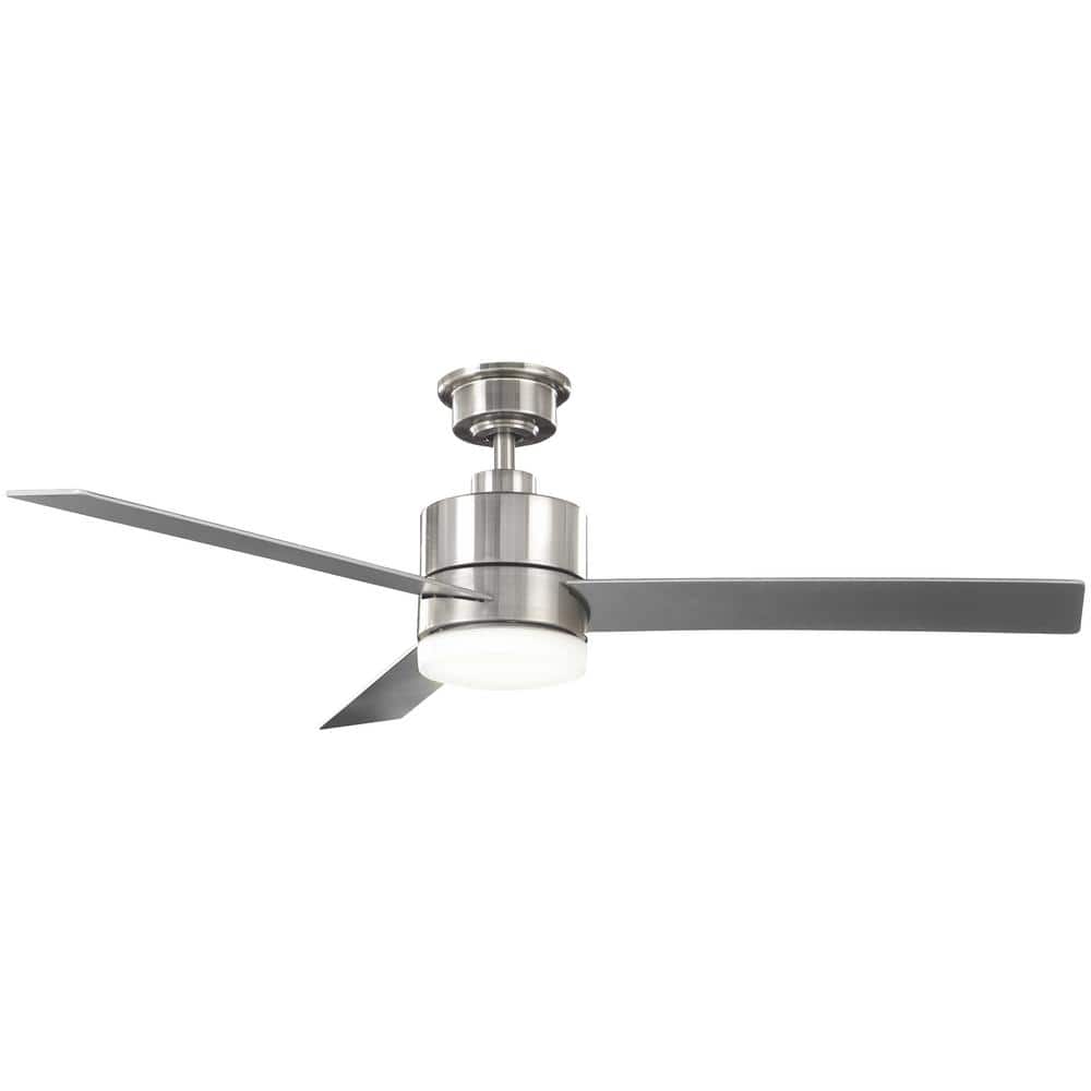 Hampton Bay Madison 52 in. Integrated LED Brushed Nickel Ceiling Fan With Light And Remote Control