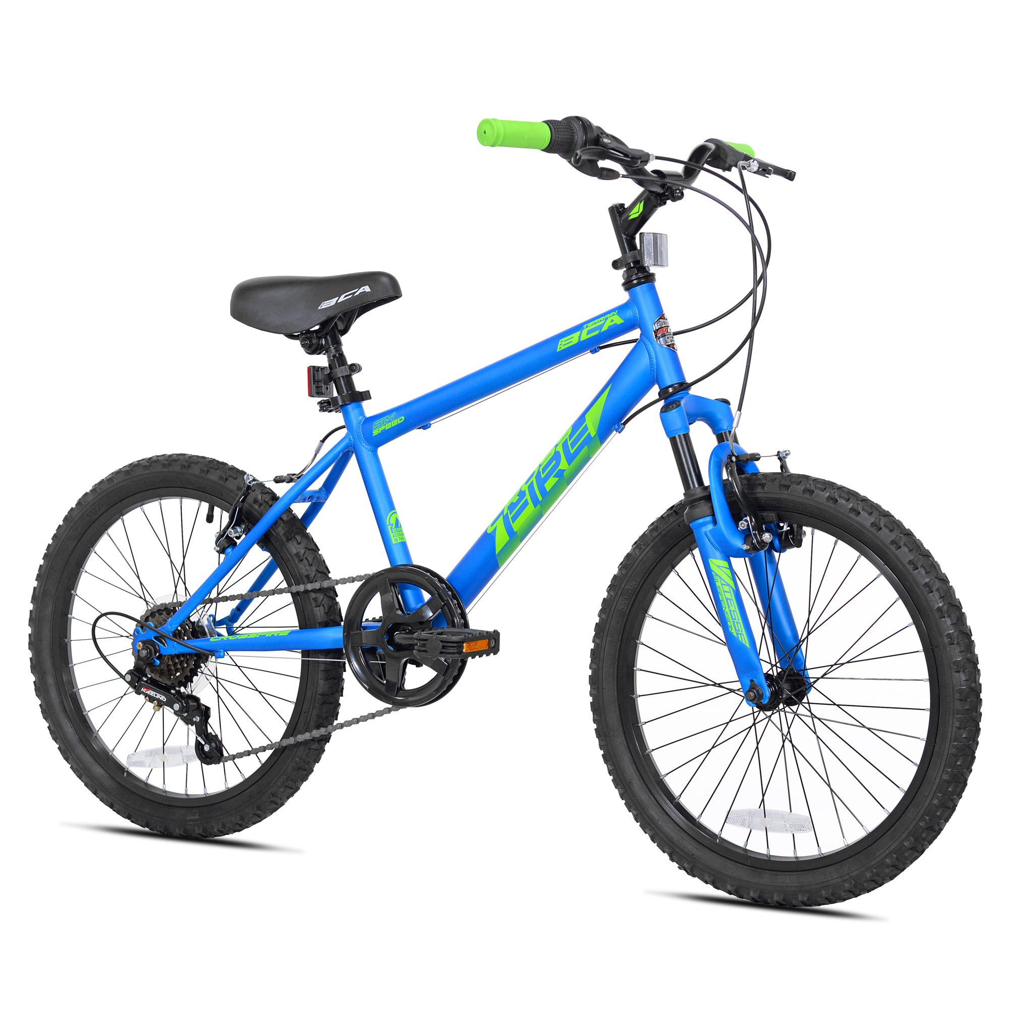 BCA 20″ Crossfire 6-Speed Boy-s Mountain Bike. Blue/Green