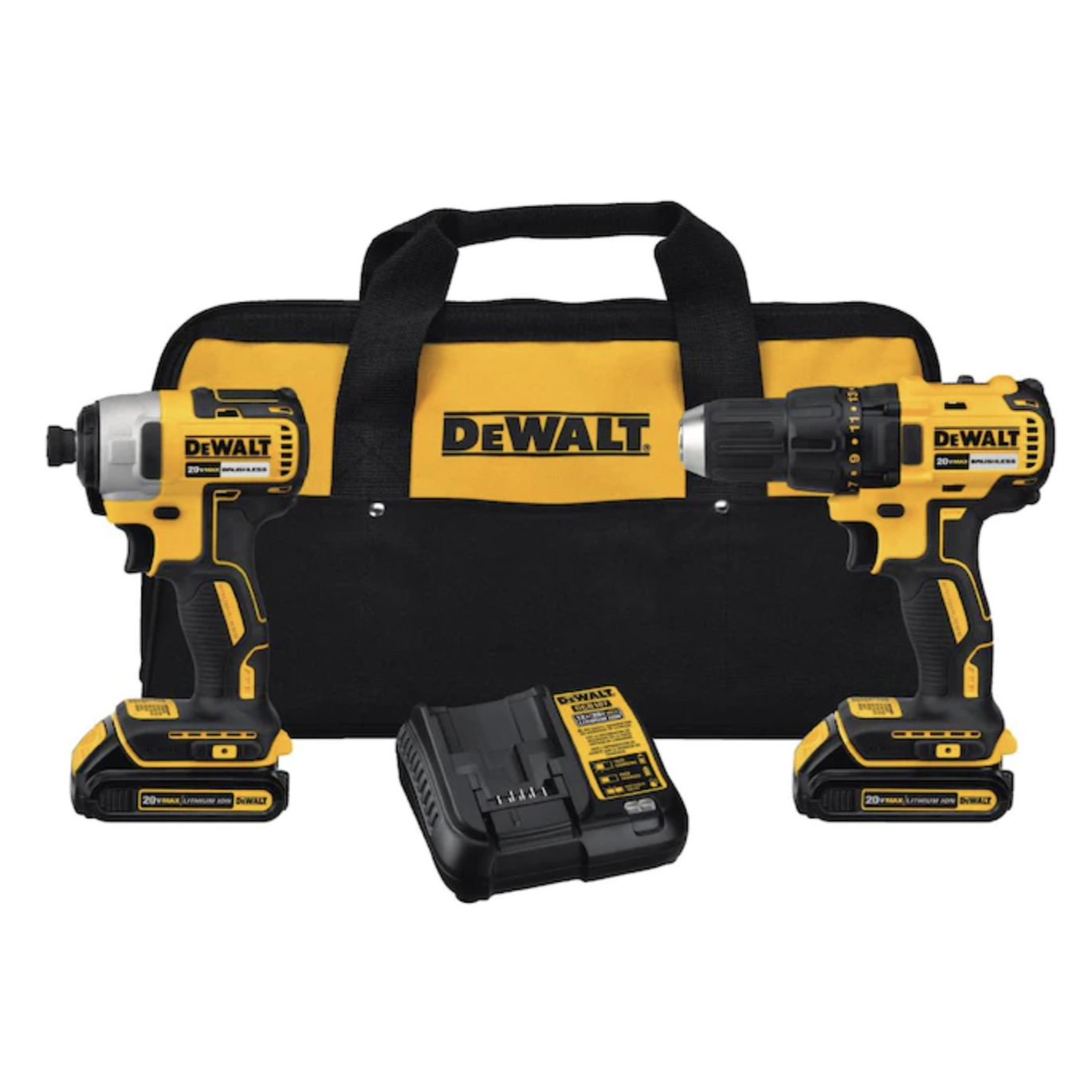 Dewalt DCK277C2 2-Tool 20-Volt Max Brushless Power Tool Combo Kit with Soft Case (2-Batteries and charger Included)