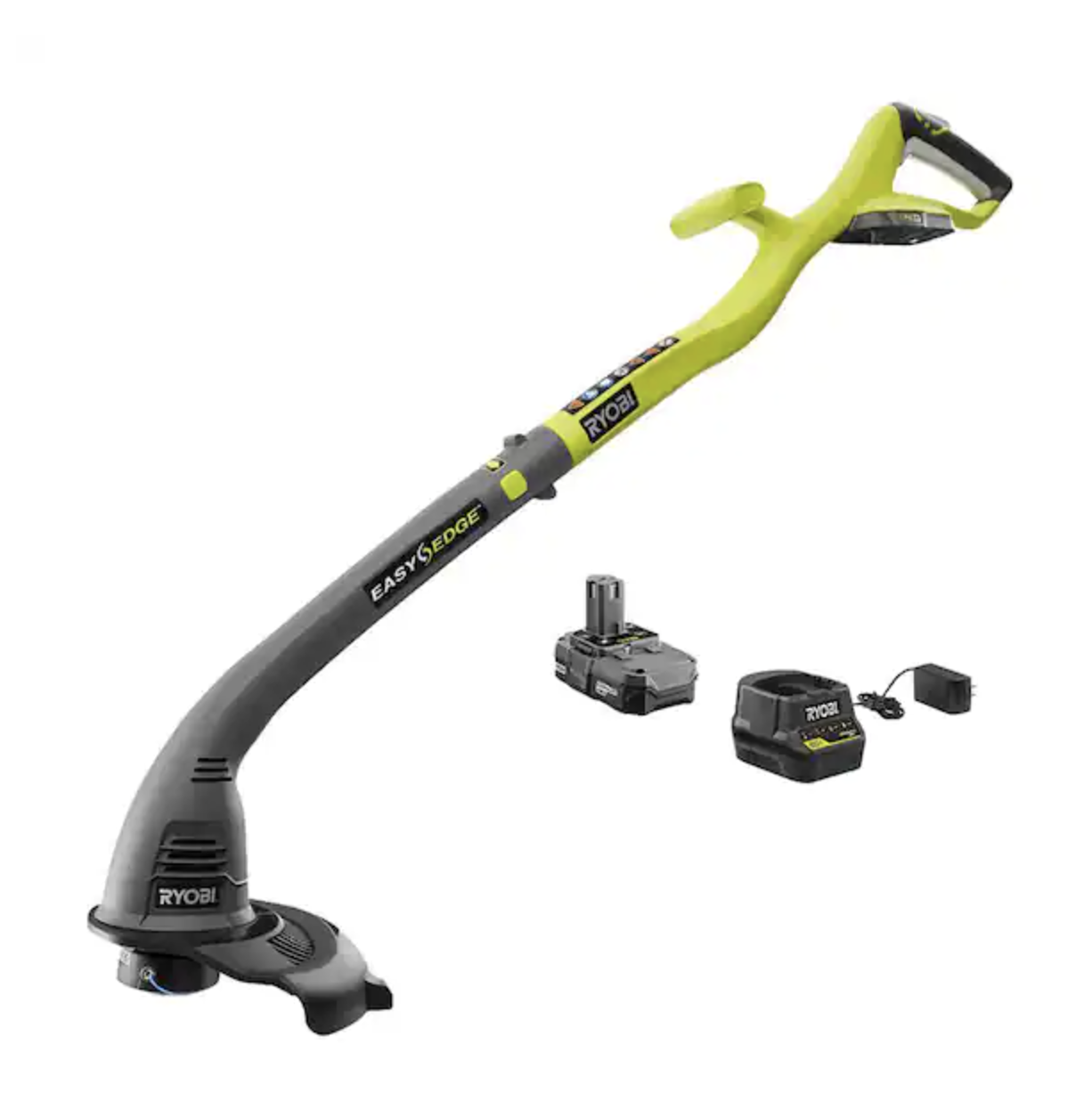 RYOBI ONE+ 18V 10 in. Cordless Battery String Trimmer and Edger with 1.5 Ah Battery and Charger