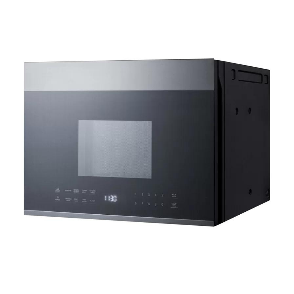 Summit Appliance Apartment Friendly 23.88” 1.34 Cubic Feet cu. ft. Over-The-Range Microwave. MHOTR24SS