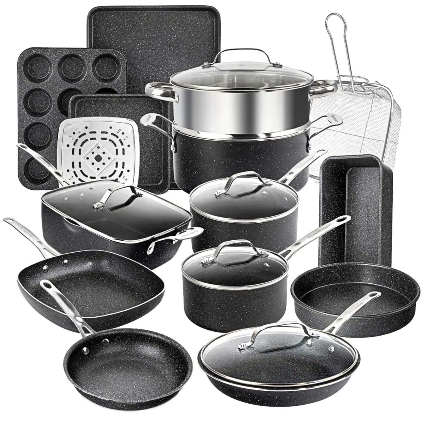 Granitestone 20-Piece Aluminum Ultra-Durable Non-Stick Diamond Infused Cookware and Bakeware Set