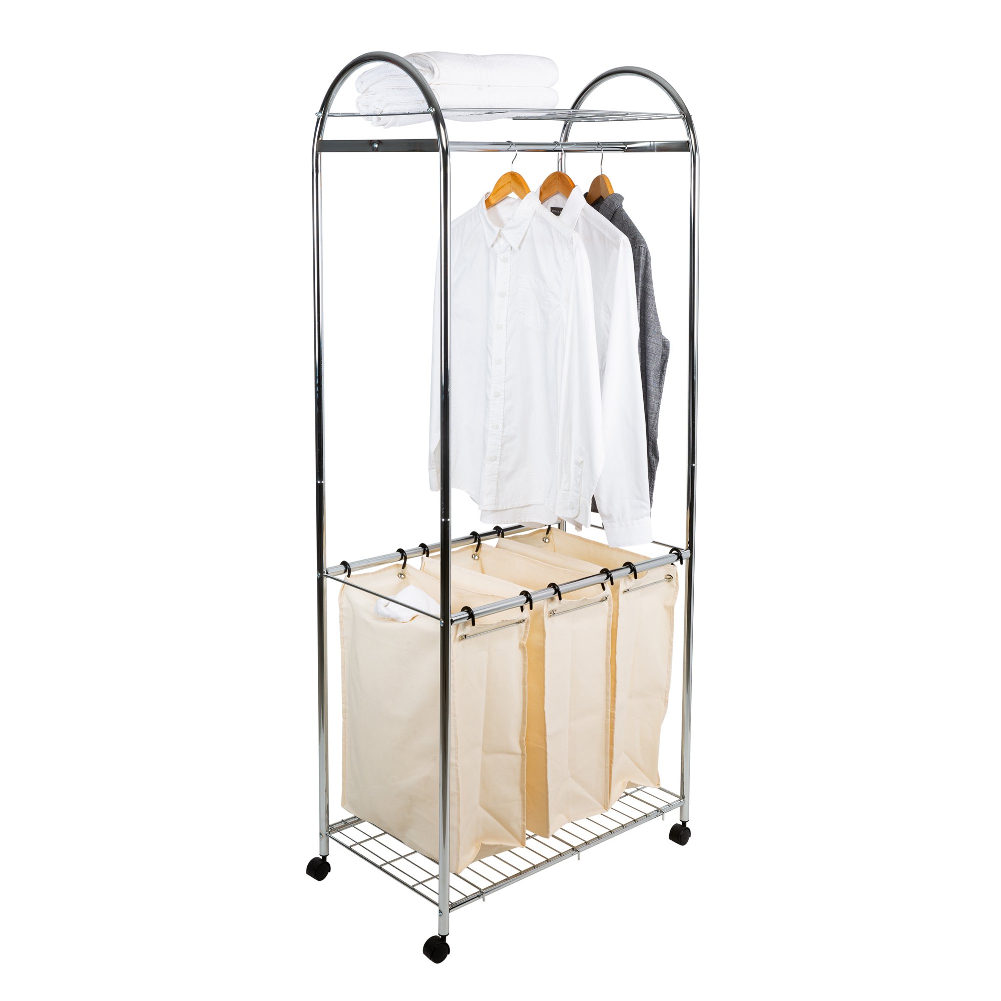 Organize It All Neu Home Laundry Sorter with Canvas Bags