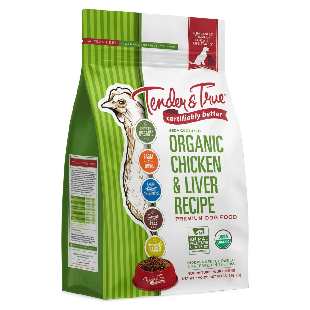 Tender & True Organic Grain-Free Chicken & Liver Recipe. 20-lb bag