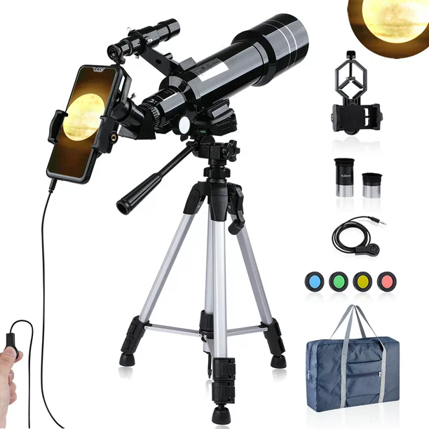 Bebang Telescope for Adults Astronomy. 70mm Aperture 400mm AZ Mount Refractor Telescope for Kids Beginners