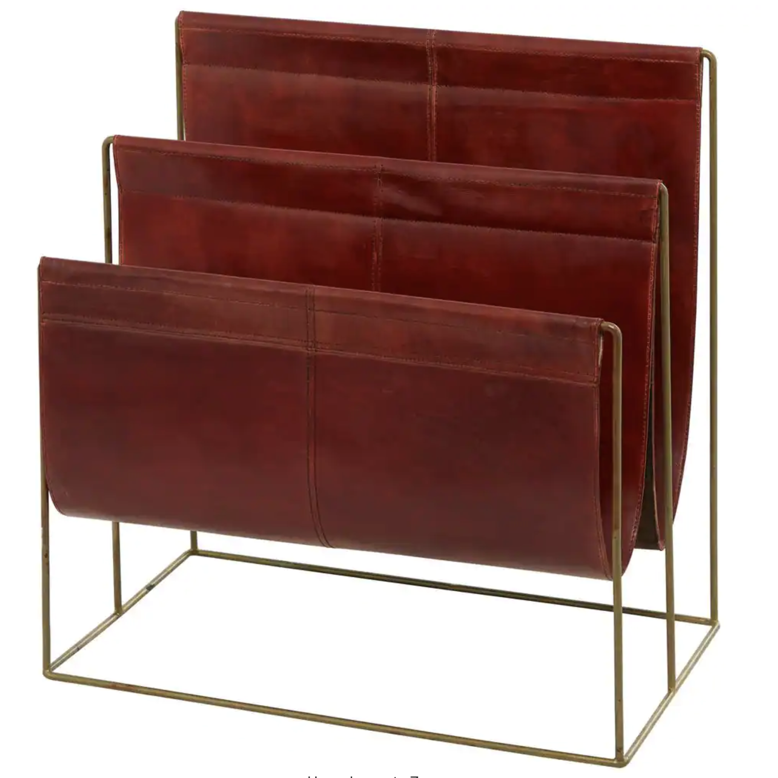 Litton Lane Modern Red Leather Magazine Holder