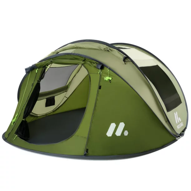 Maxkare 4 Person Instant Pop Up Camping Tent. Waterproof Easy Pop Up Family Tents