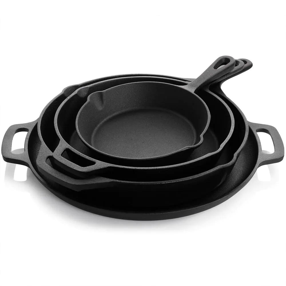 MegaChef 12-Piece Round Pre Seasoned Cast Iron Cookware Set
