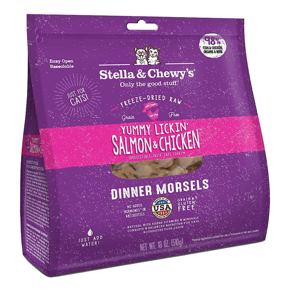 Stella & Chewy-s Yummy Lickin- Salmon & Chicken Dinner Morsels Freeze-Dried Raw Cat Food