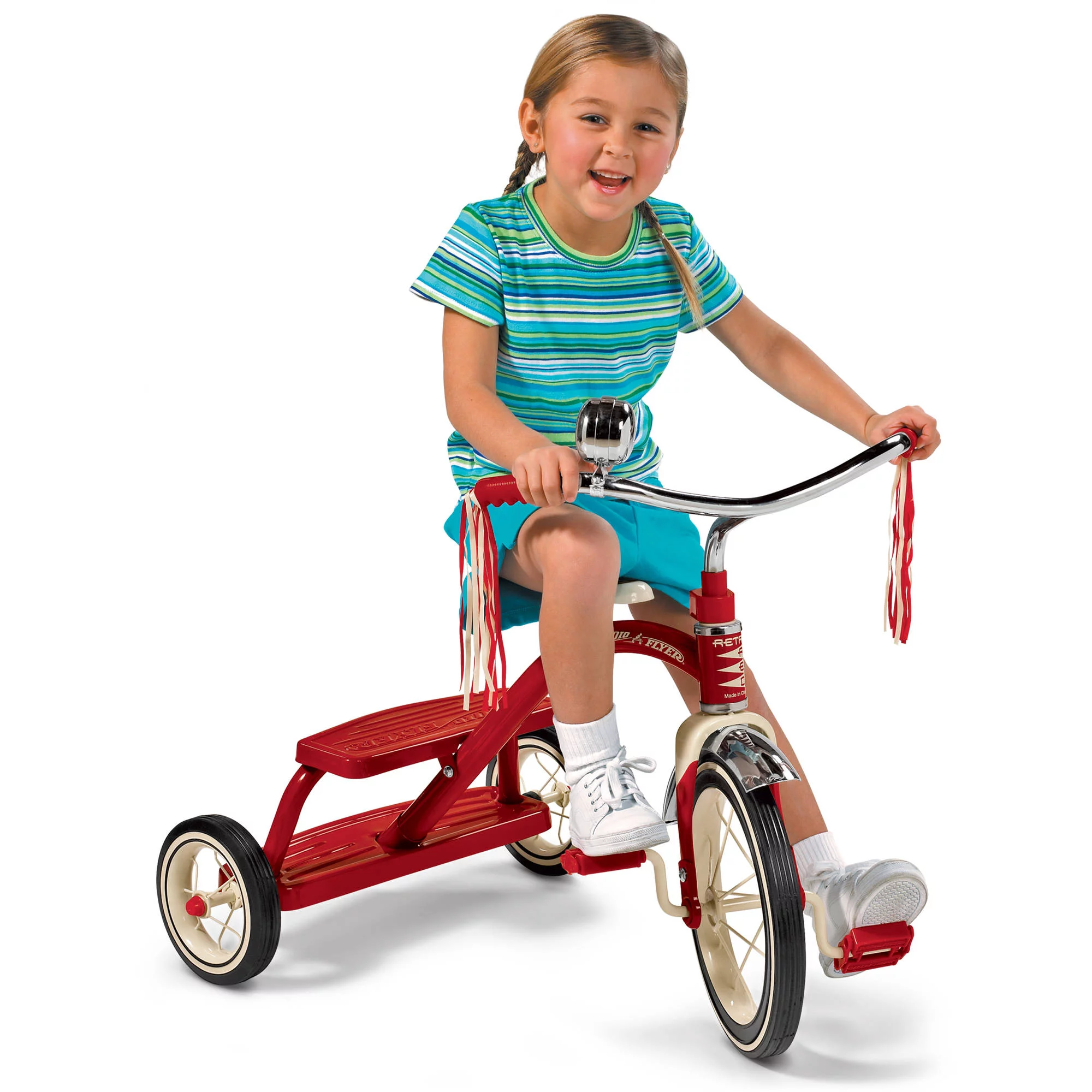 Radio Flyer Classic Dual Deck Tricycle. 12″ Front Wheel. Red