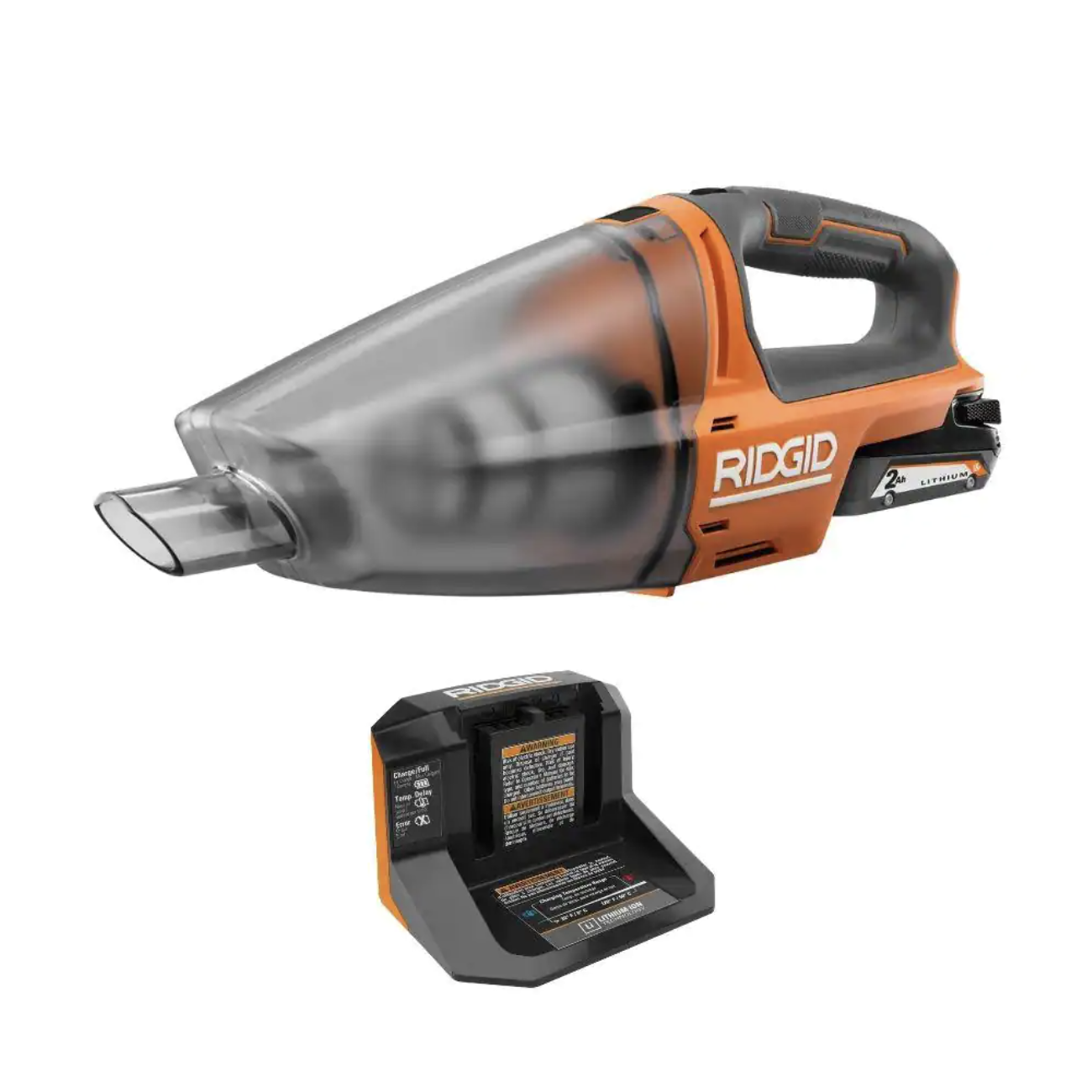 Ridgid 18 V Cordless Hand Vacuum Kit With 2.0 Ah Battery And Charger