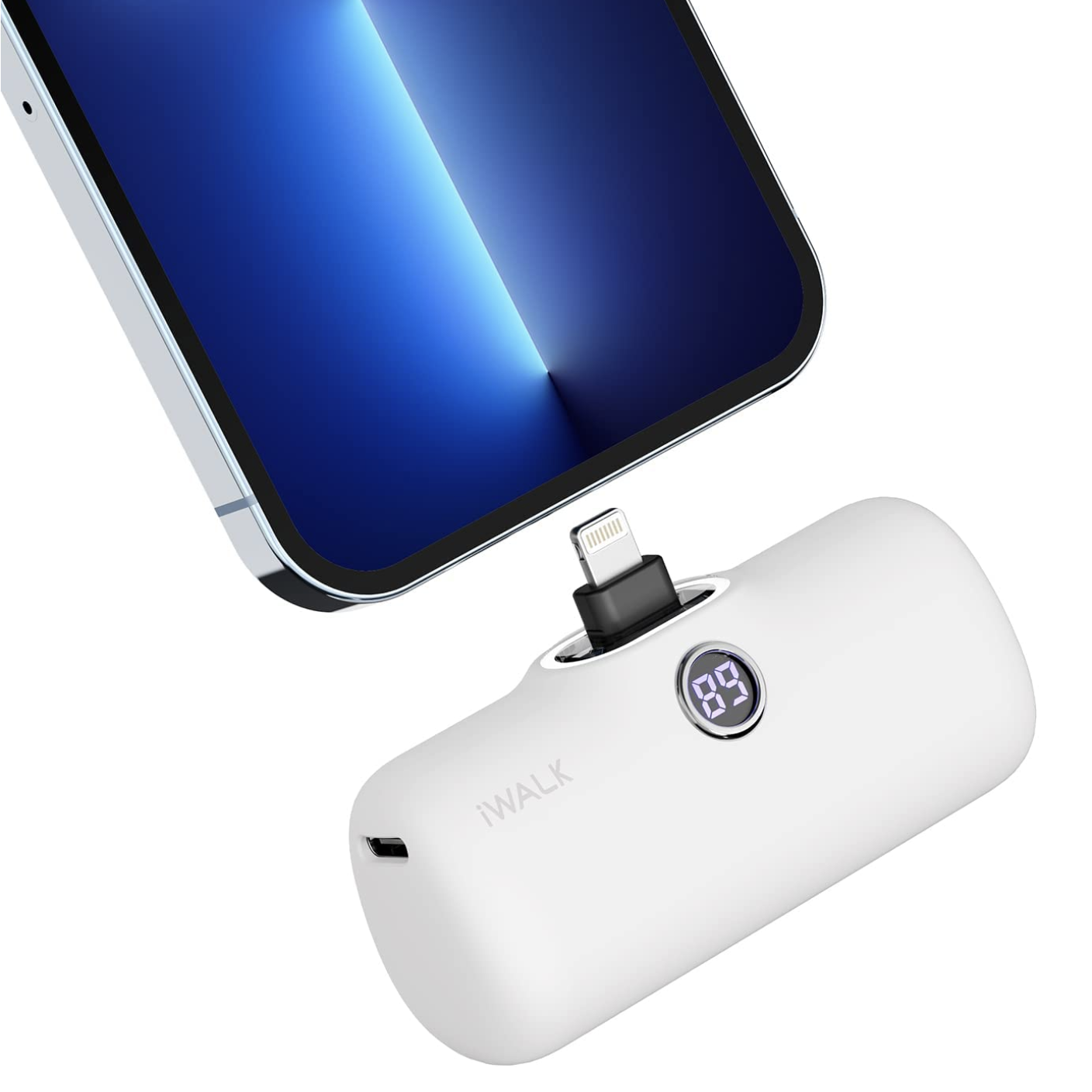 iWALK Portable Charger 4800mAh Power Bank Fast Charging. Compatible with iPhone. White