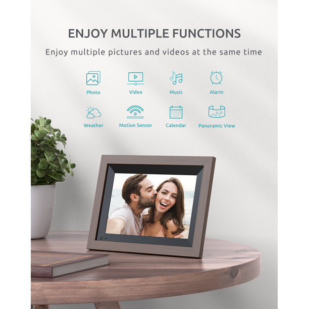 Voger WiFi Digital Picture Frame. Photo Frame 10.1 inch HD Touch Screen With 1280×800 Resolution. 16gb Built-In Storage