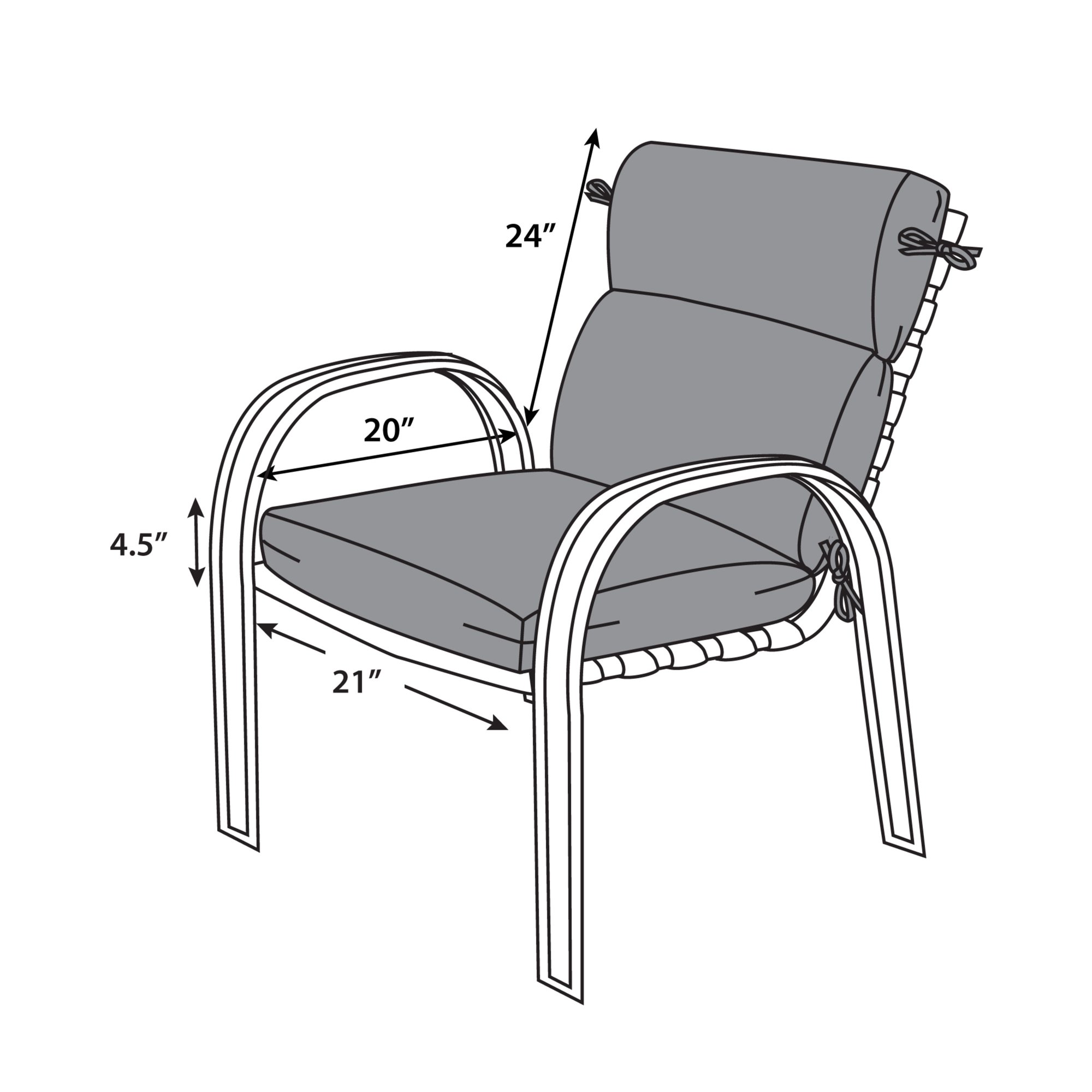 Better Homes & Gardens Rectangle Outdoor Chair Cushion. Black