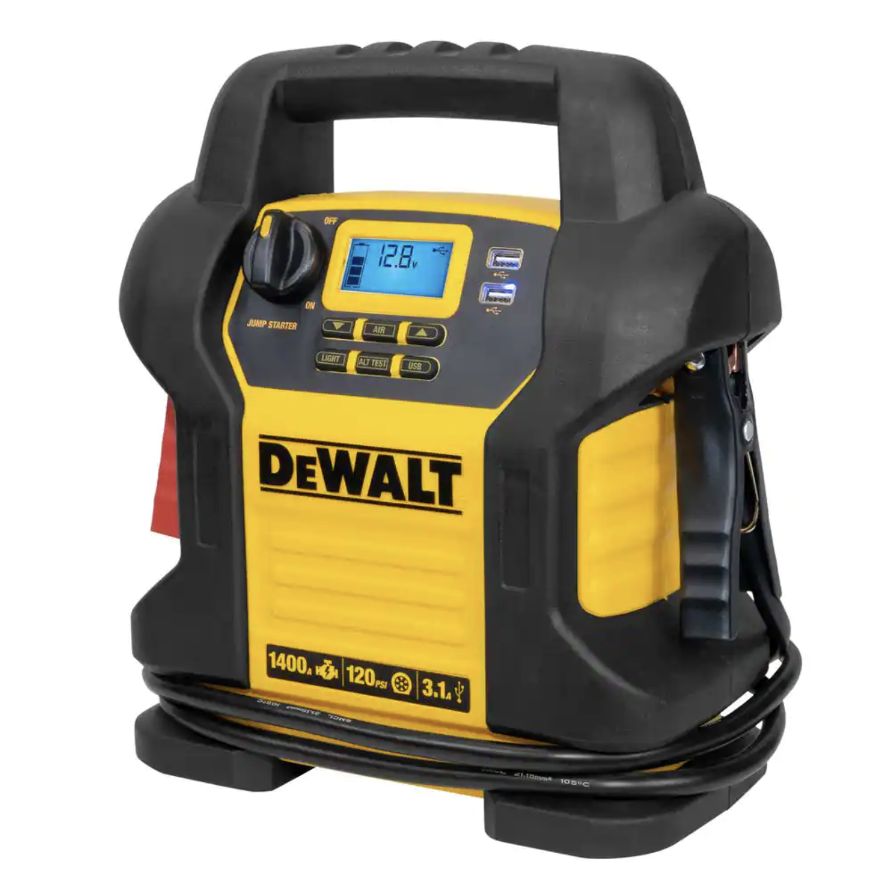 Dewalt 1400 Peak Amp Portable Car Jump Starter with Digital Compressor