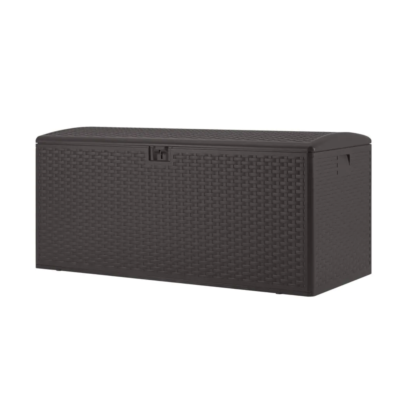 Hampton Bay 150 Gal. Brown Resin Wicker Outdoor Storage Deck Box with Lockable Lid