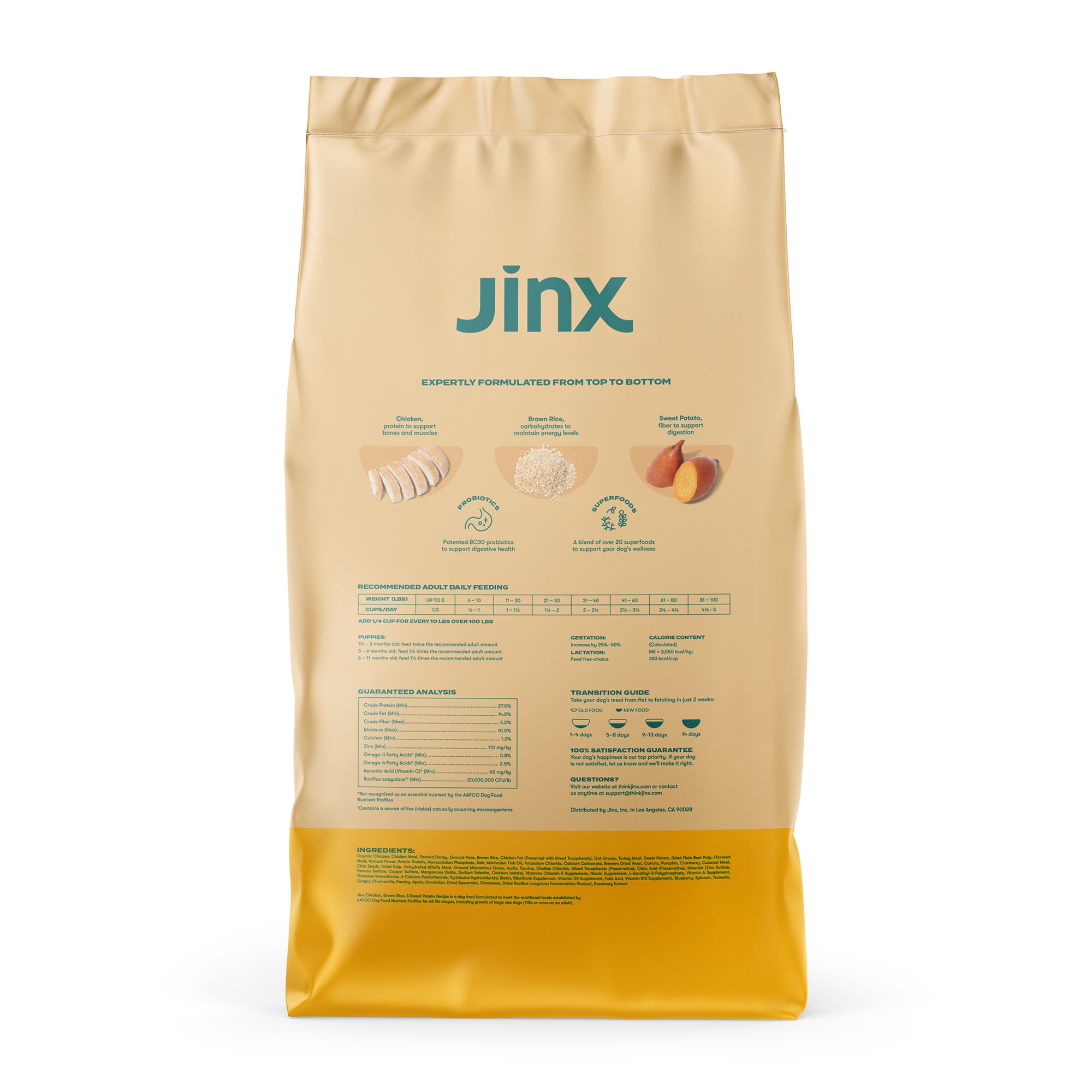 Jinx Chicken. Brown Rice & Sweet Potato Dry Dog Food. 23.5 lb. Bag