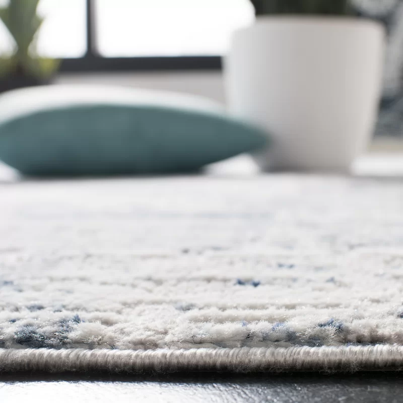 Highland Dunes Grattan Machine Woven / Power Loomed Blue / Grey Rug
