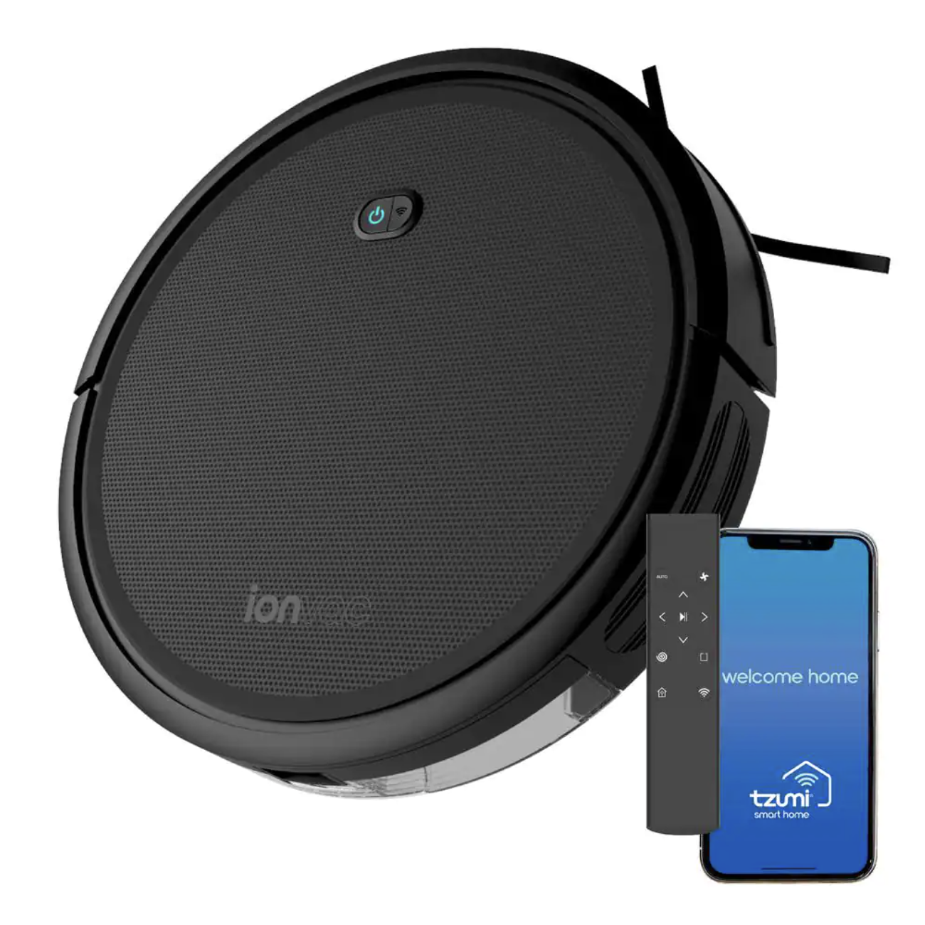 Tzumi 14.4-Volt Ion Robotic Vacuum Cleaner Self-Charging Controlled Via Mobile App Or Voice Activated Wi-Fi Connected