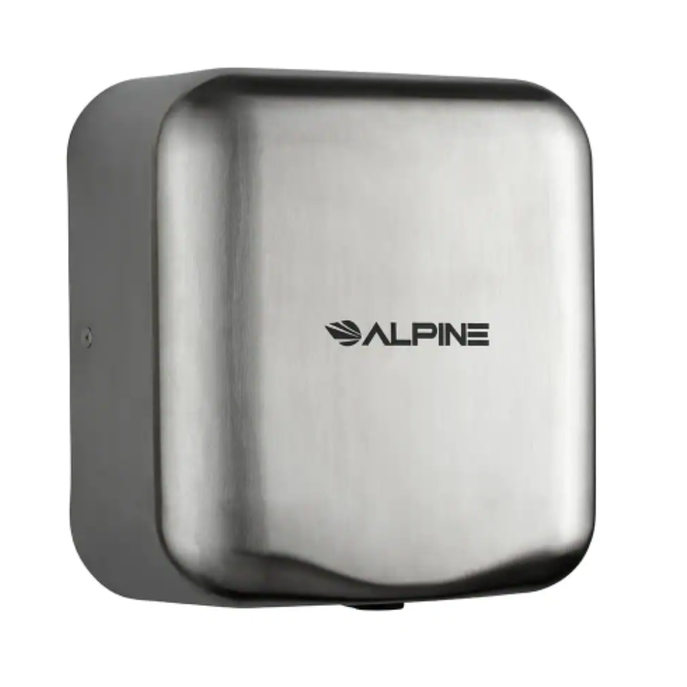 Alpine Industries Hemlock Brushed Stainless Steel 220-Volt Commercial Automatic High-Speed Electric Hand Dryer