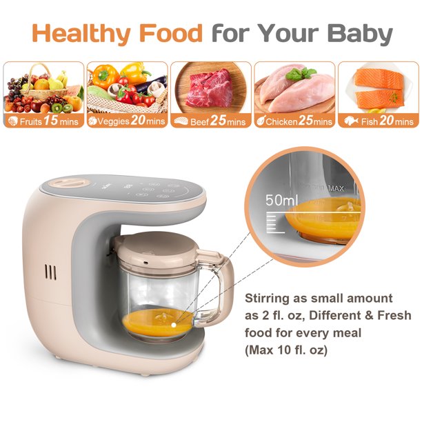 Sejoy Baby Food Maker. Healthy Homemade Baby Food Processor. Auto Cooker & Blender Grinder Steamer. Pink