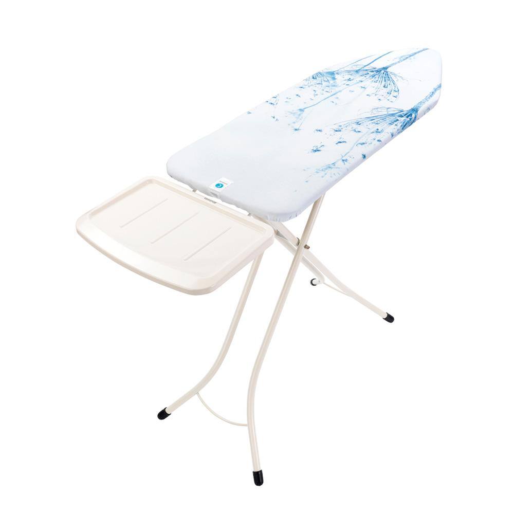 Brabantia Ironing Board C With Solid Steam Unit Holder. Cotton Flower Cover And White Frame