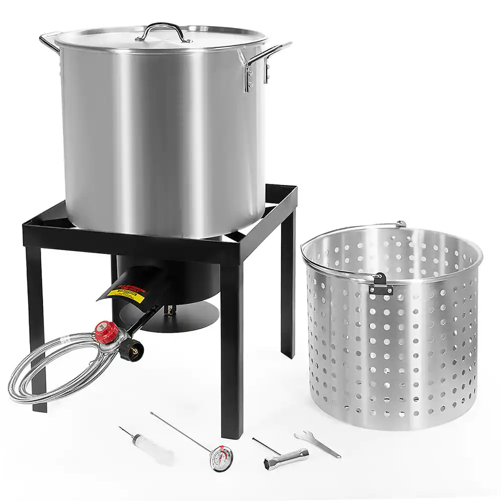 Barton 64 Qt. X-Large Outdoor Aluminum Turkey Deep Fryer Pot And Burner Kit