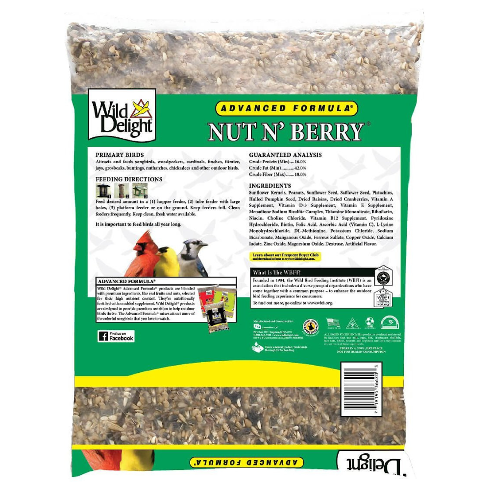 Wild Delight Nut N- Berry Wild Bird Food. 20 lb. bag