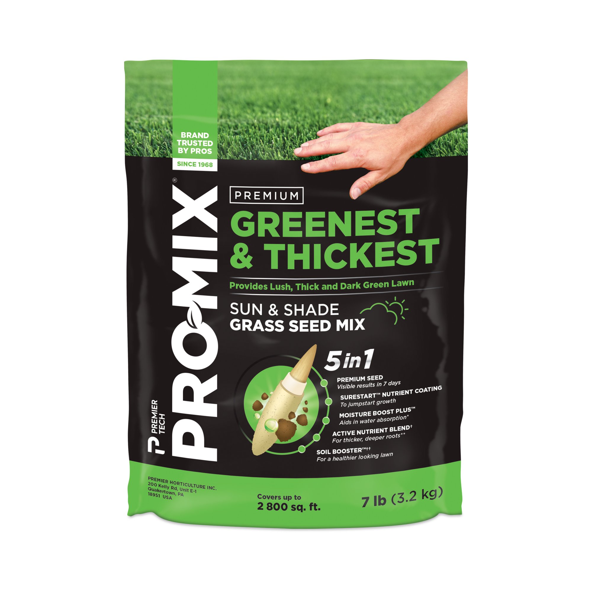 Pro-Mix Premium Greenest & Thickest Grass Seed. 7 lbs