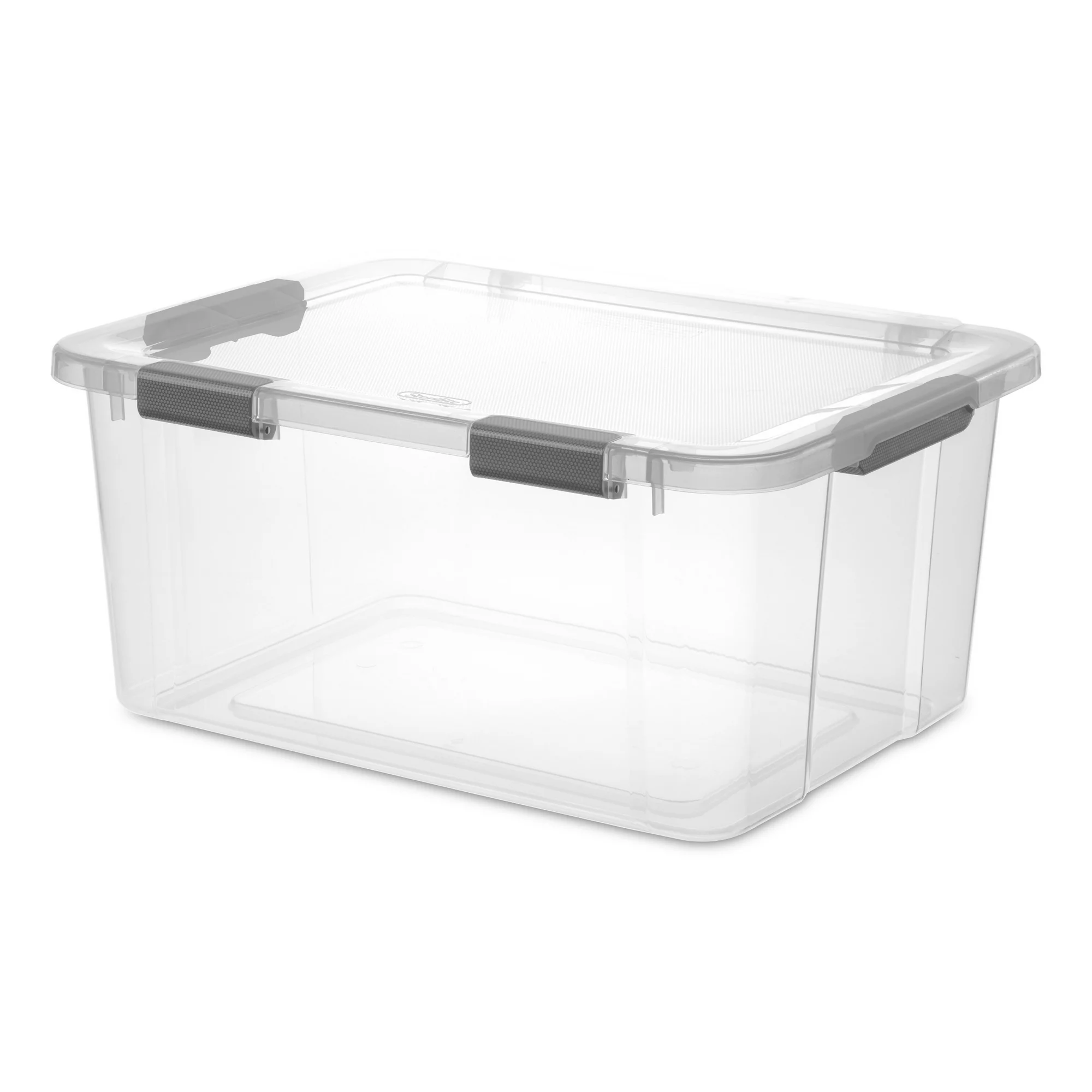 Sterilite 60 Qt. HingeLID Storage Box Plastic. Flat Gray. Set of 6