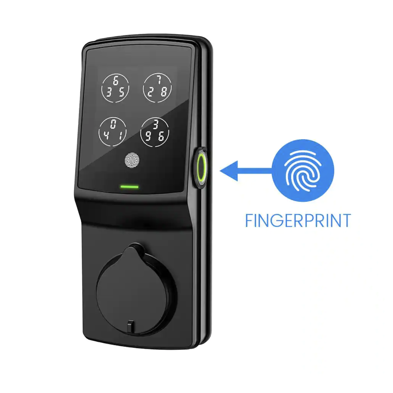 Lockly Secure Plus Matte Black Single-Cylinder Keypad Smart Alarmed Lock Deadbolt with Bluetooth. 3D Fingerprint Sensor
