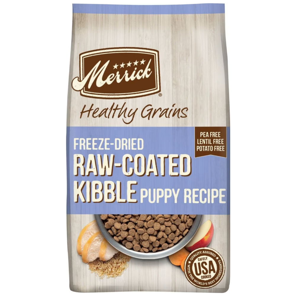 Merrick Healthy Grains Raw-Coated Kibble Puppy Recipe Freeze-Dried. 10-Lb Bag