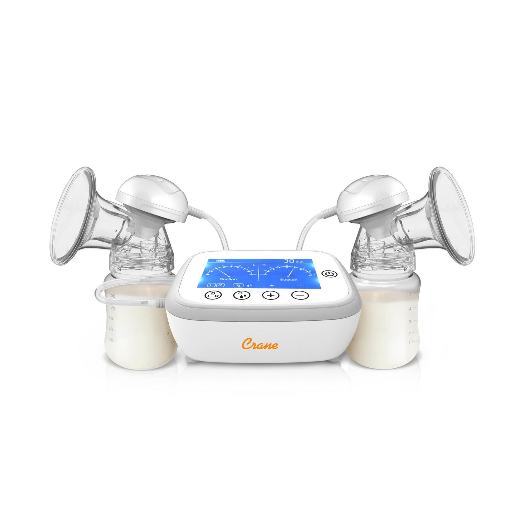 Crane USA Deluxe Double Electric Cordless Breast Pump. Portable. Closed System. Overflow Protection