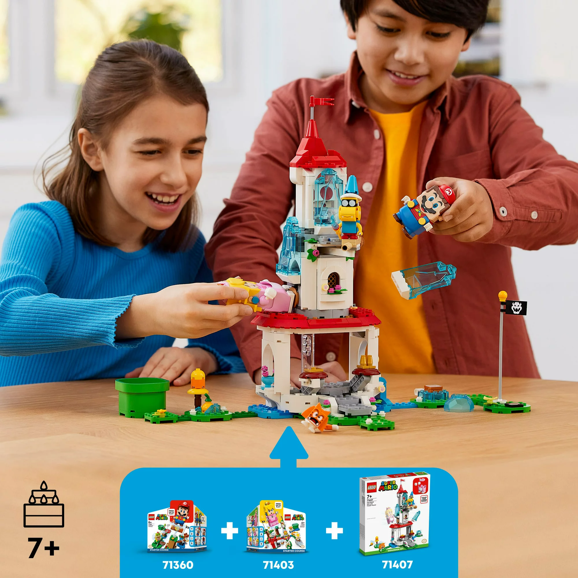 Lego Super Mario Cat Peach Suit and Frozen Tower Expansion Set 71407 (494 Pieces)