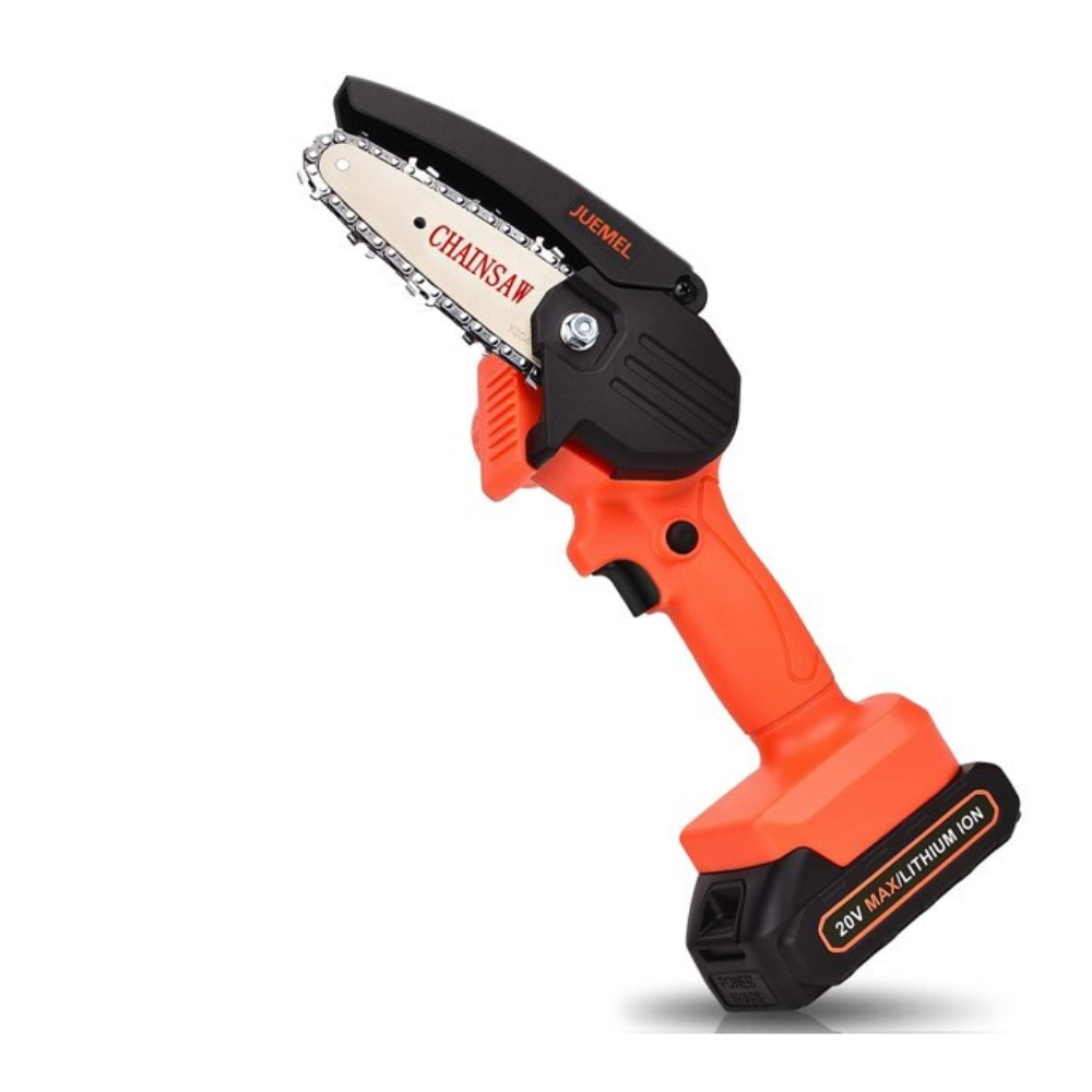 Juemel Mini Chainsaw with 2 Batteries. 20-Volt 4-inch Portable Cordless Chain Saw