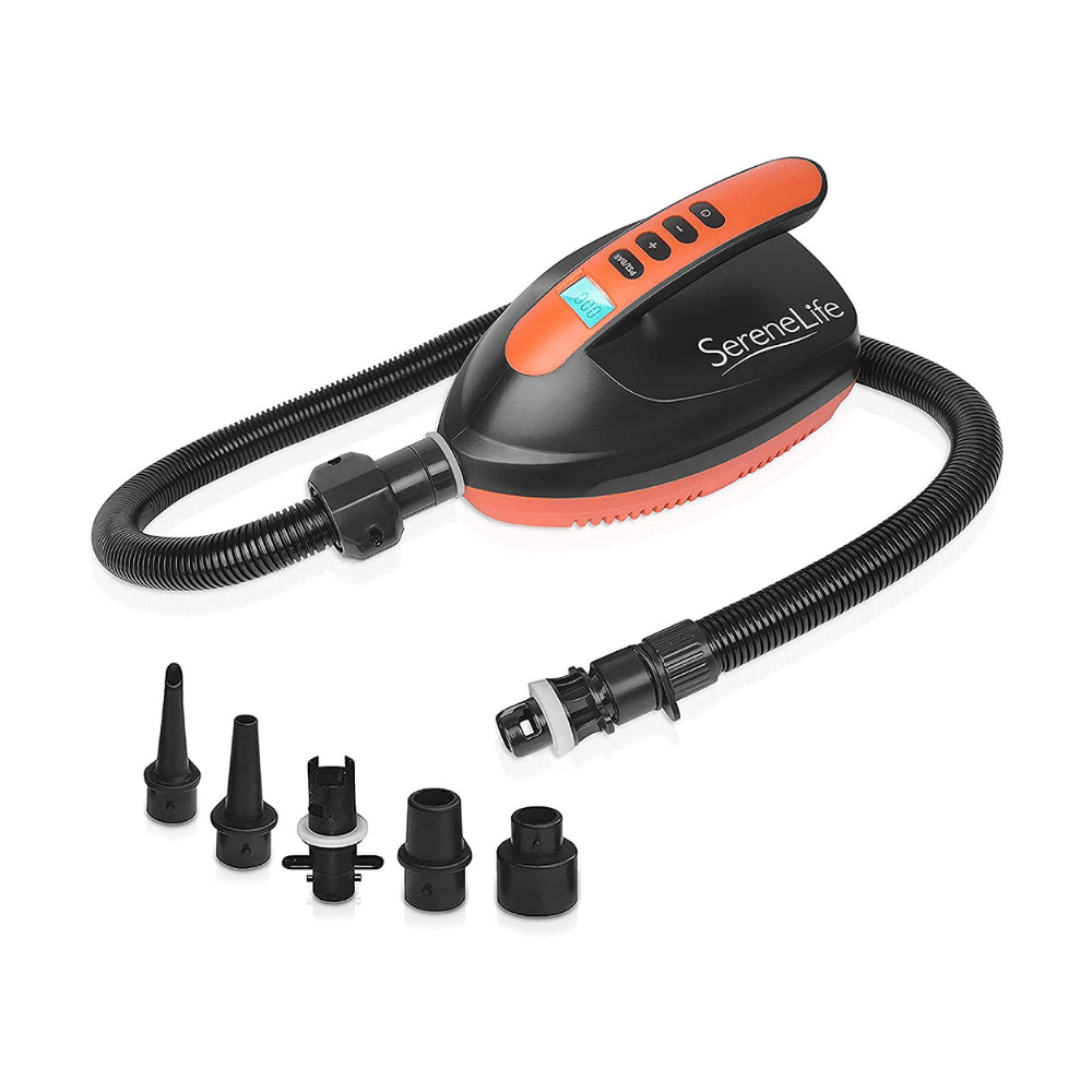 SereneLife Digital Electric Air Pump Compressor. 110W Rechargeable Quick Air Inflator w/LCD