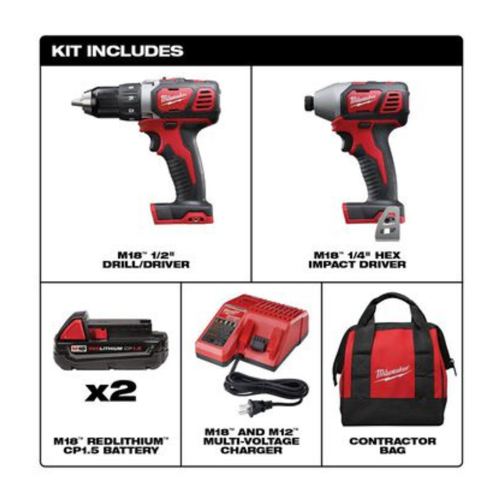 Milwaukee M18 Cordless Lithium-Ion 2-Tool Combo Kit